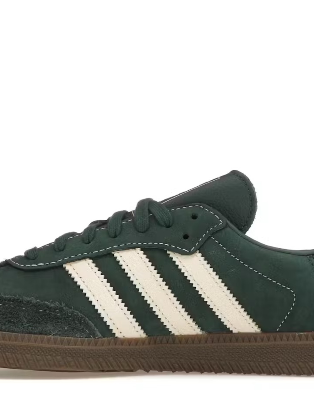 adidas Women’s Dark Green Suede Original Sambas OG with Cream Stripes - Picture 5 of 5